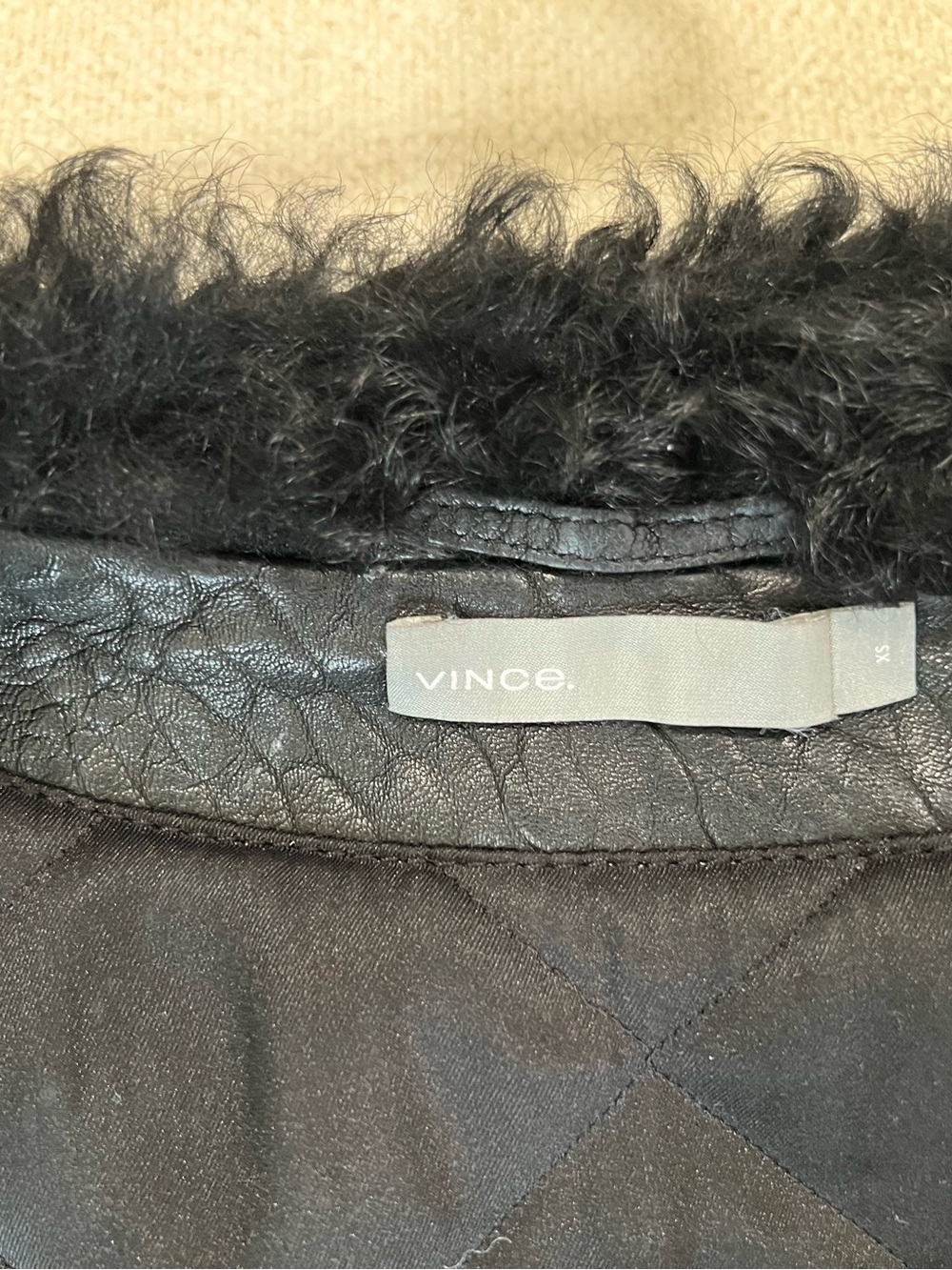 Vince Black Lamb Leather & Lamb Shearling Moto Jacket XS | Cropped Luxury Coat - Picture 4 of 10